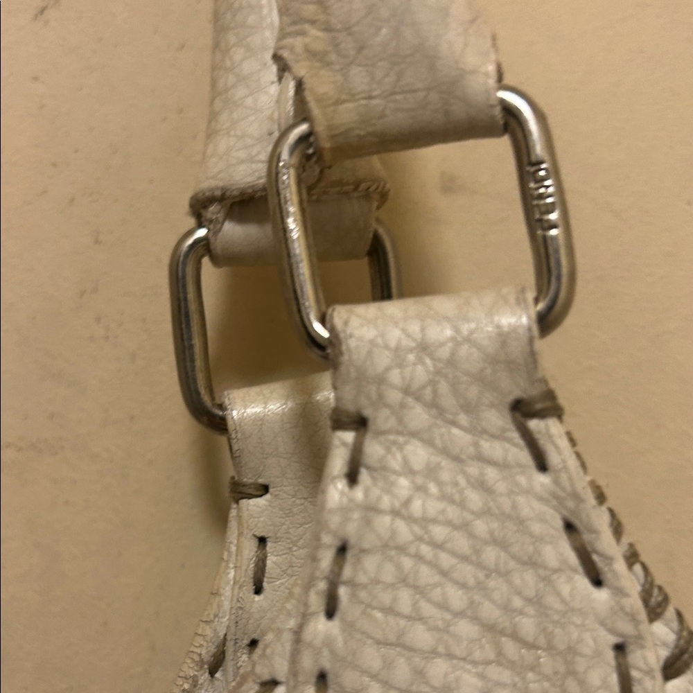 Fendi selleria authentic 925 vintage pebble leather vintage Cream Handbag - Picture 6 of 15